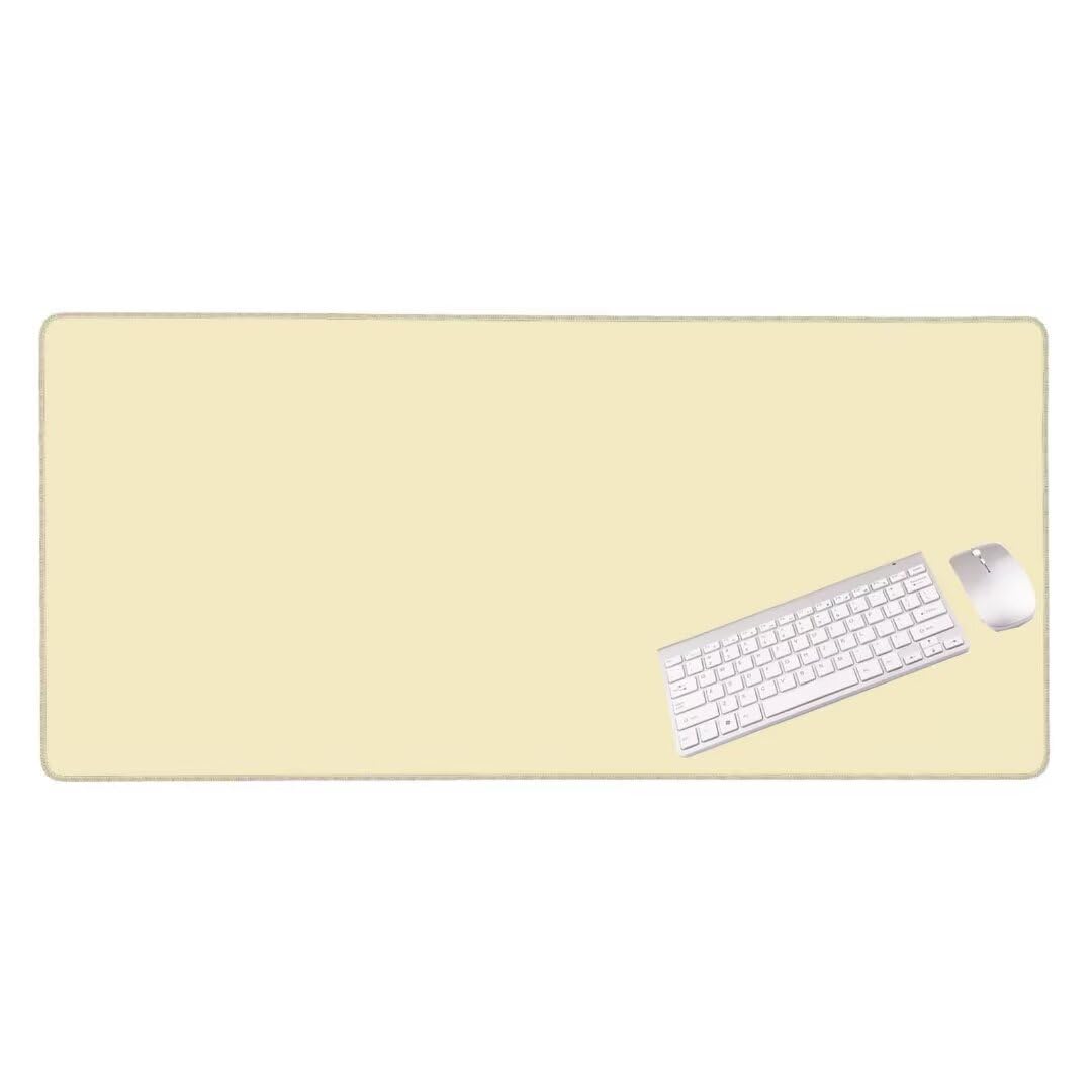Alfombrilla de ratón 1400x600x3 MM, Alfombrilla Ratón XXL Extendida de Gran Tamaño con Bordes Cosidos, Resiste Salpicaduras, Base de Goma Antideslizante y Almohadilla para Teclado, Beige S-9932
