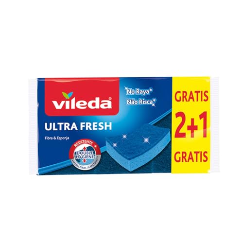Consejos para Comprar Esponjas los mejores 10. 47 Vileda Ultra Fresh No Raya - Fibra Anti Bacterial