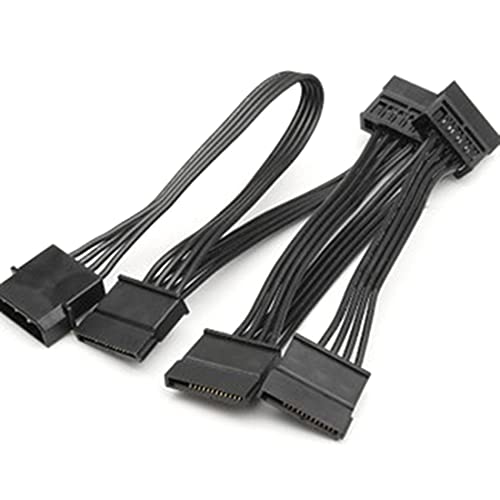 Adaptador JMT 4Pin a SATA 15Pin cable divisor 1 a 5 miniatura 4