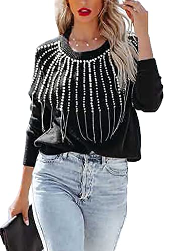 Image of ANCAPELION Women's Casual Sweater Pullover Winter Basic Sweatshirt Long Sleeve Cozy Knitted Jumper Tops Loose Fit
