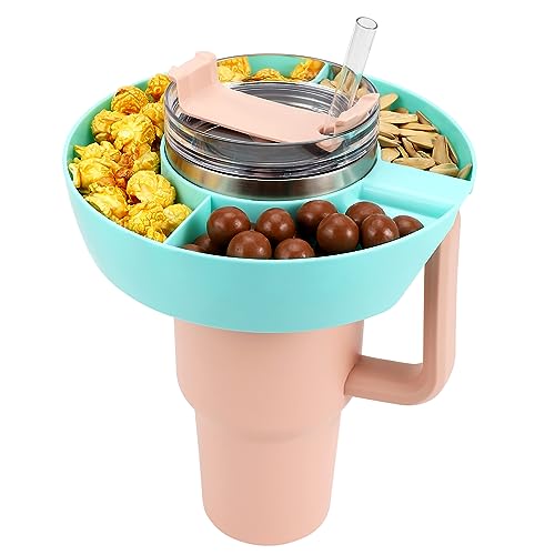 Image of MEETI Snack Bowl for Stanley Cup, Reusable Snack Ring Compatible with Stanley Quencher H2.0 30OZ / 40OZ Tumbler with Handle, Stanley Cup Accessories, Snack Bowl (Green, 40OZ)