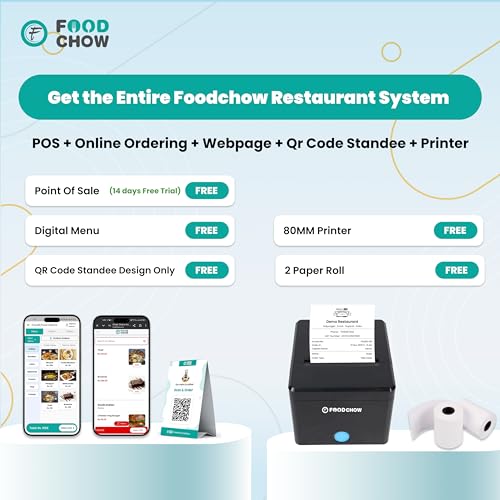 Image of 3-Inch USB + Bluetooth POS Printer with Auto Cutter + 1-Year Free Restaurant Billing Software | Perfect for Cafes, Food Outlets, Small Businesses 80mm Thermal Receipt Printers
