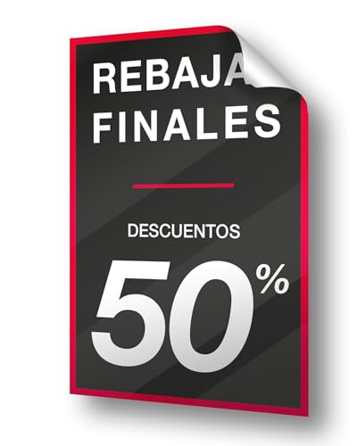 Olmedo Servicios Integrales Vinilos de Rebajas Personalizados Negro Vertical 60x90 cm - Vinilos Escaparate Rebajas Black Friday - Ofertas, Outlet Liquidaciones