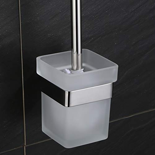 VELIMAX Toilettenbürsten-Set Toilettenbürstenhalter aus SUS304 Edelstahl WC-Garnitur Wandmontage Zeitgenössischer Stil, Poliert Cover