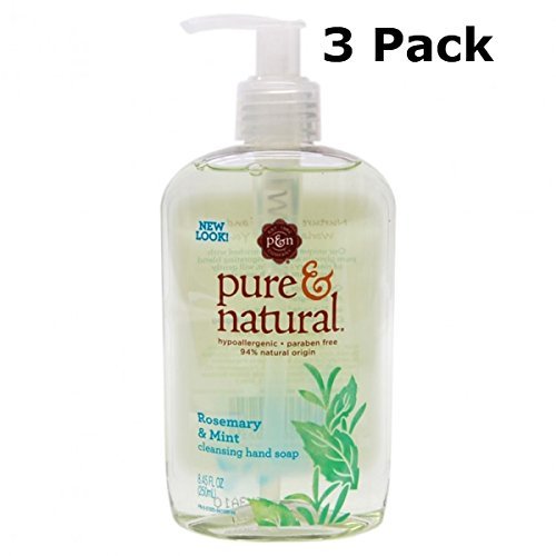 Pure & Natural Liquid Hand Soap Pump, Cleansing Rosemary & Mint 8.45 Oz Pump