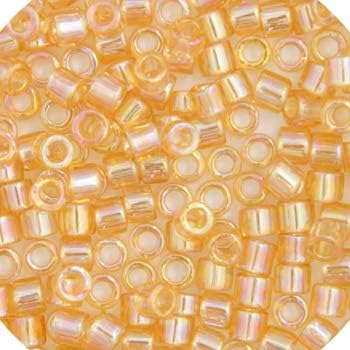 Miyuki Delica 8/0 RD 5.2gms Japanese Seed Beads - Light Amber Transparent AB