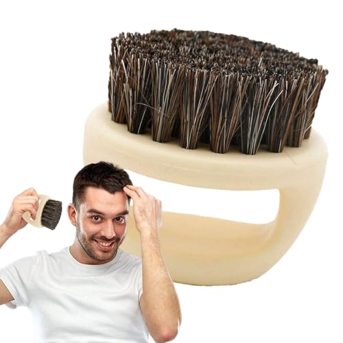 Bolsa para barba redonda – Almohadilla de petróleo para la barba para peinar y dar forma | Cerdas suaves para la distribución uniforme de aceite, ideal para la barba corta y larga, el bigote y el