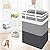 BlissTotes 3-Pack Laundry Basket, Freestanding?Waterproof Laundry Hamper, Collapsible Tall Clothes Hamper with Easy Carry Handles for Clothes, Towels in the Family and Dorm,Gradient Grey,125L