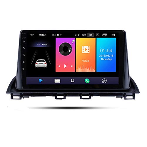 Android 8.1 Autoradio Stereo-Headunit passend für Mazda 3 Axela 2013-2018 Radio 9 Zoll HD Touchscreen GPS Navigation mit Bluetooth WiFi