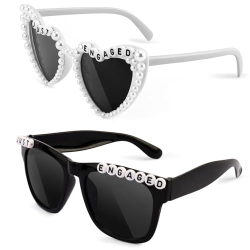 yuxiaoyu Engagement Party Decorations Just Engaged Sunglasses for Engagement Decor Just Engaged Party Accessories Photo Props