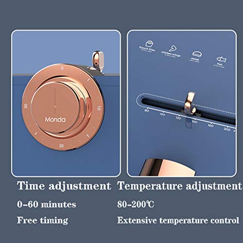 NEWCES Air Fryer 4.5L Air Fryer Oven with 6 Pre-Set Functions Automatic Power-Off Protection Nonstick Basket 1300W Blue - Image 5