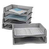 Paquete de 6 bandejas de archivo gris