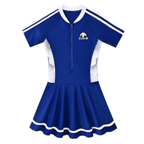 Image of karrack Girls Swimsuit Beach Sport Skirt hemt One Piece Swimsuit UPF 50+ Sun Protection Bathing Suits
