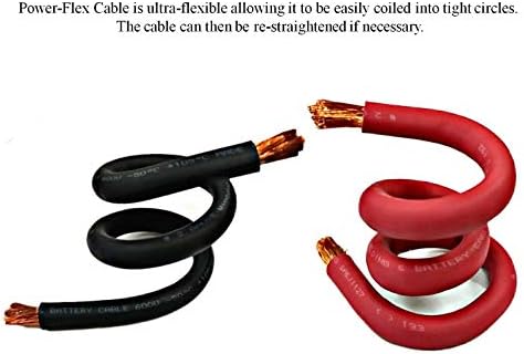 WNI 6 Gauge 20 Feet Black 20 Feet Red 6 AWG Ultra Flexible Welding Battery Copper Cable Wire - Made in The USA - Car, Inverter, RV, Solar