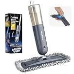 Electric Spray Mop with On-Demand Trigger Spray, Battery Powered Mop Kit Floor Cleaner Starter Kit with 2 Reusable Replacement Pads & 720ML Refillable Bottle Safe for Laminate Vinyl Wood and Marble