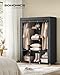 SONGMICS Portable Closet, 51.2 Inch Large Capacity Wardrobe Closet Organizer with Fabric Cover, Hanging Rods and Shelves, 51.2 x 17.7 x 66.1 Inches, for Bedroom, Living Room, Ink Black URYG096B01