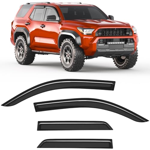 Image of Tape-on Rain Guards Fit for Toyota 4Runner 2025 2026 Extra-Thick Window Rain Guard Window Deflectors Window Vent Visors Vent Shades Exterior Car Accessories-4PCS