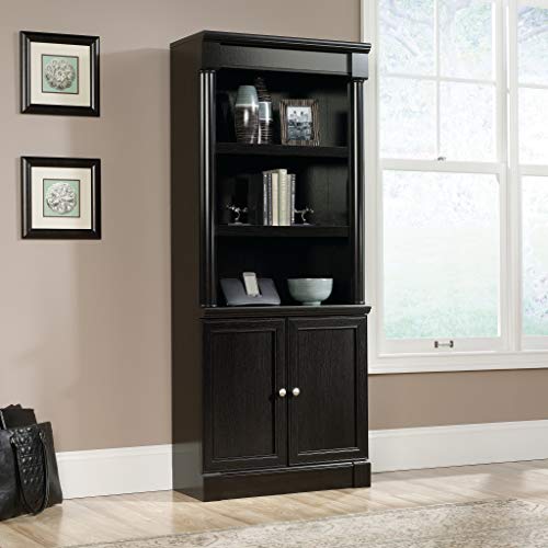 Sauder Palladia Library With Doors, Wind Oak Finish #TOP3