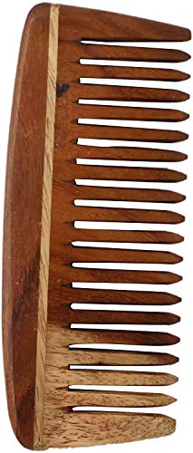 Image of Ekan 100% Natural Handmade Neem Wood Comb For Control Hair Fall And Hair Regrowth For Men And Women Pack Of 1 (Neem wood Comb Model no -8)