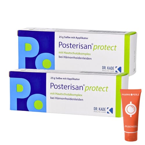 Preisvergleich Produktbild Posterisan protect Salbe mit Applikator 25 g I Rektalsalbe mit Hautschutzkomplex I zur Linderung von Hämorrhoiden-Beschwerden I Spar-Set plus Pharma Perle give-away (Posterisan protect 2x 25 g)