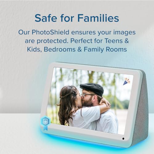 PhotoShare MyLuma LED 7” WiFi Digital Photo Frame with LEDs and Soft Touch Back Panel | Send Photo or Video from Phone to Digital Picture Frame | White Lightning Finish by Simply Smart Home - Used condition - Image 5
