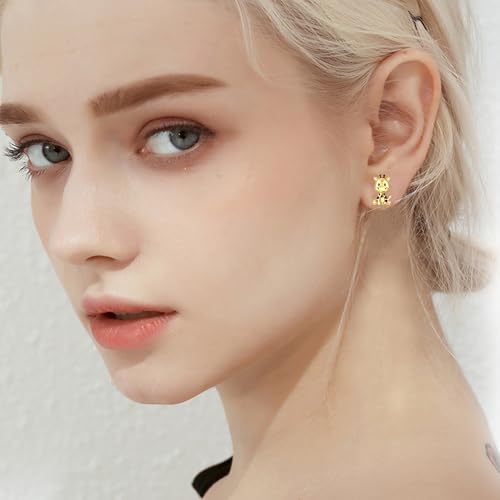 Image of Animal Stud Earrings 925 Sterling Silver Elephant /Unicorn /Chicken /Flamingo /Highland Cow /Hummingbird Earrings Animal Jewelry Gifts for Women