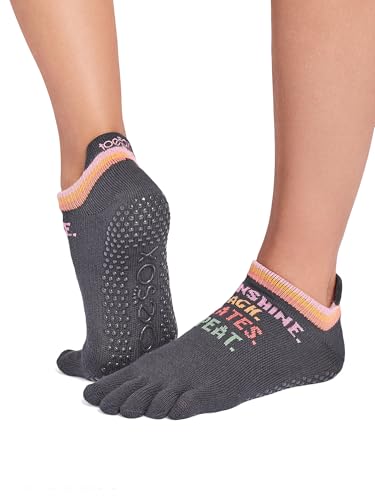 [ToeSox] トゥソックス ヨガソックス 5本指 靴下 滑り止め ローライズ つま先あり グリップソックス Full Toe Low Rise Grip Socks ヨガ靴下 ピラティス バレエ ／ サマーサンピラティス Mサイズ（Amazon）