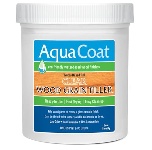 Aqua Coat Water-Based Clear Wood Grain Filler Gel, Fast-Dryi...