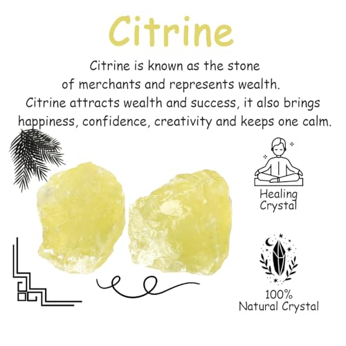 Image of 2Pcs Citrine 1.8-2.2 inch Large Raw Crystals Natural Stones Citrine Healing Crystal Rocks for Polishing Decoration DIY Tumbling Wire Wrapping Wicca Reiki Rough Rock Gifts