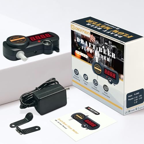 SENSTREE Digitaler Bier-Durchflussmesser BM-05, LED-Display, mit Netzteil und Zubehör,Den koschere bier - und getränkezähler