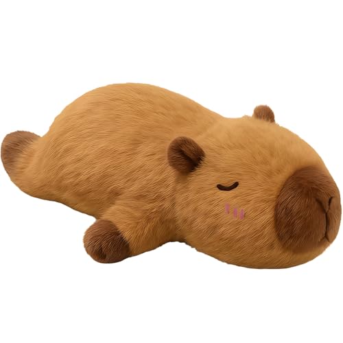 SKIPTHYBER Capybara Plüschtier - 48 cm Capybara Kuscheltier Capybara Langes Kissen Weiches Niedliche Plushie Gefüllte Spielzeug Kinder Geburtstagsgeschenke für Jungen Mädchen Plüsch Spielzeug