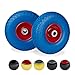 Produktbild Relaxdays 2 x Sackkarrenrad, pannensichere Vollgummireifen, 3.00-4" Stahlfelge, 20mm Achse, 100kg, Ersatzrad 260 x 85 mm, blau-rot