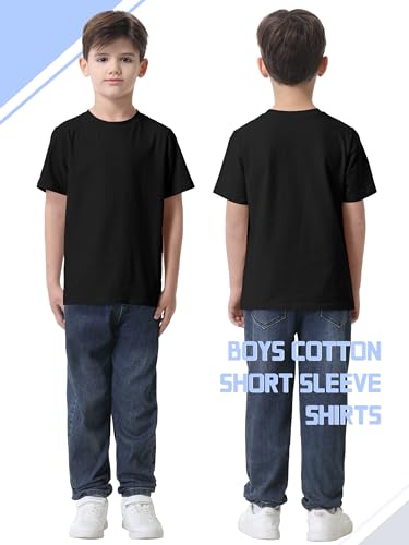4 Pack Boys Shirts Short Sleeve Cotton Shirts for Boys Summer Tshirts Kids Basic T-Shirts Unisex Tees Top Clothes4