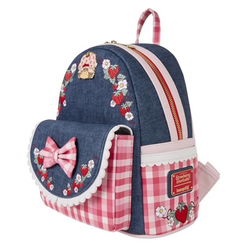 Image of Loungefly Strawberry Shortcake Faux Denim Mini Backpack