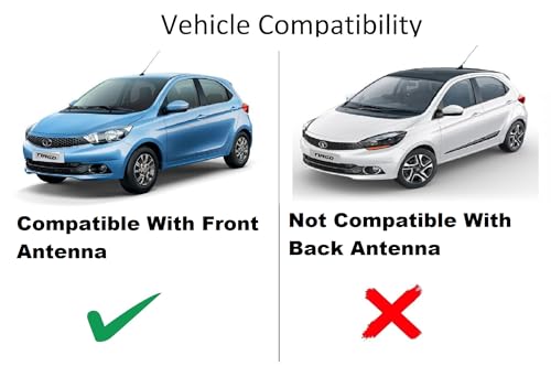 Image of Auto Hub Car Cover Compatible with Tata Tiago with Front Antenna & Mirror Pocket, Water Resistant, Triple Stitched, Tiago Car Cover- Navy-Red