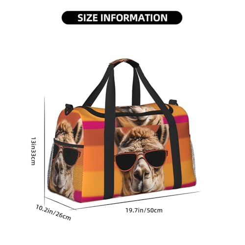 Travel Duffel Bag Lightweight Waterproof Carry On Tote Bag Foldable Weekender Overnight Bags Camel Wearing Sunglasses Sport Gym Bag For Women Men2
