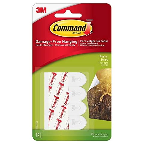 Decoration Craft Long lasting Damage Free Picture Hanging Adhesive Strip Hook, 12 Strips Cover