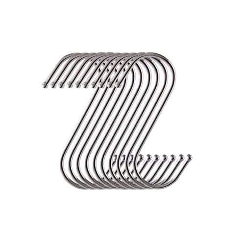 Yesmin 20 Pack in Pack S Shaped Hooks Hanging Hooks Hangers for Bathroom, Bedroom, Office and Kitchen(Silver & Small)