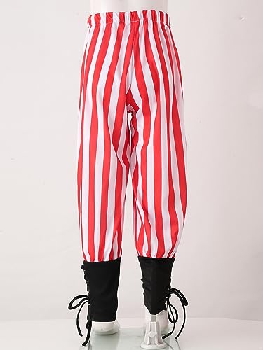 Kids Boys Steampunk Sweatpants Renaissance Medieval Pirate Pants Halloween Cosplay Striped Trousers3
