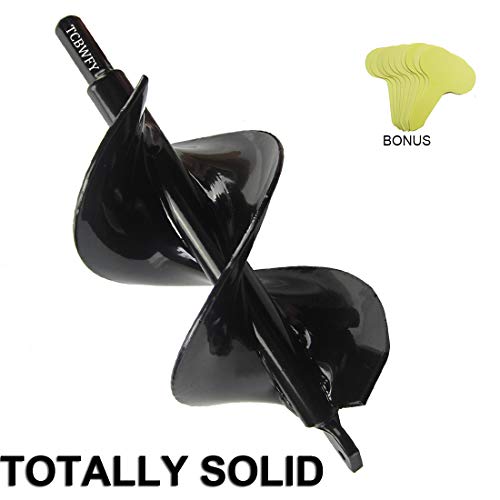 Auger Drill Bit Garden Totally Solid Barrel Dual-Blades Plant Flower Bulb Auger Spiral