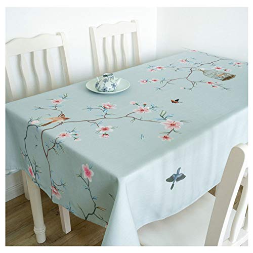 Nappe Oiseaux Fleur de Pêcher 110x110cm nappe polyester picnic moderne - 3