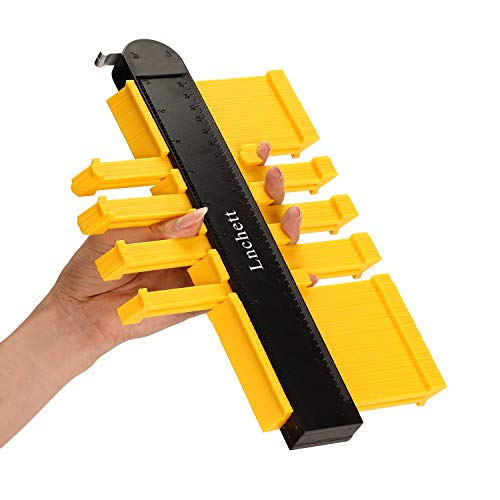 Lnchett Contour Gauge 10 Inch Profile Gauge with Metal Lock, Rustproof ABS Contour Gauge Duplicator Tool for Irregular Shape Measuremnt for DIY Handyman, Woodworking, Construction