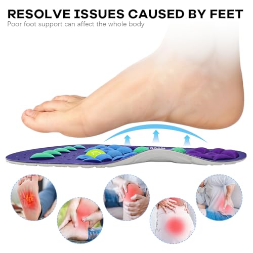 Image of HANNEA 1 Pair Acupressure Shoe Sole, Breathable Magnet Nubs Massager shoe insoles for men women Stimulate Blood Circulation, Relieve Tension - acupressure tools acupressure kit (Large Size EU 44-47)