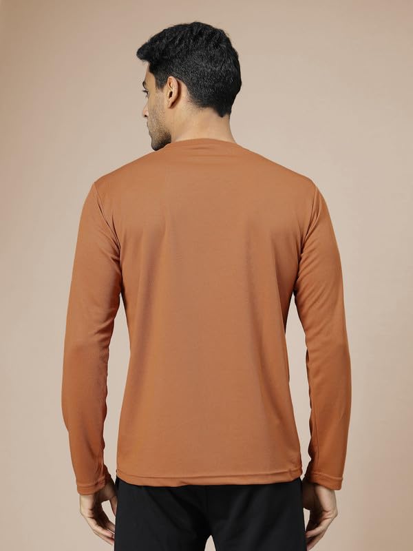 Image of CHKOKKO Gym T Shirts for Men Workout Solid Quick Dry Sports Men T-Shirts Breathable Lightweight Full Sleeve Regular Fit Round Neck Running Stylish Tshirt for man