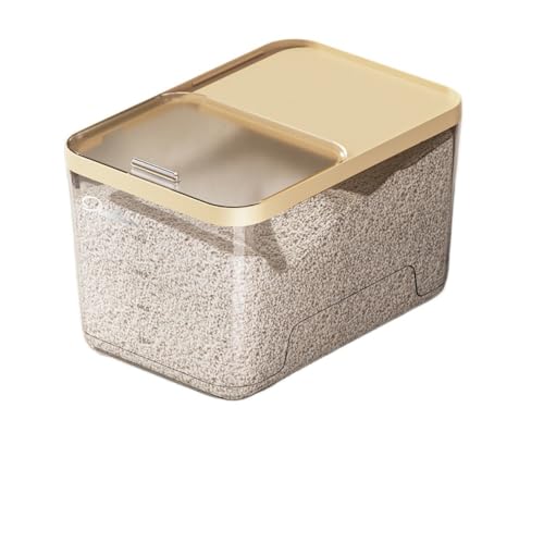 OGXN 米びつ 米缶 米箱 米バケツ 食品保存容器 大容量 食品級プラスチック おしゃれ 密閉 防湿 防虫 新鮮保持 引き出し式 スライド蓋 米収納 米保管 面粉収納 乾物保存 砂糖収納 キッチン用品 家庭用 レストラン用 透明な白 (透明白,30斤)