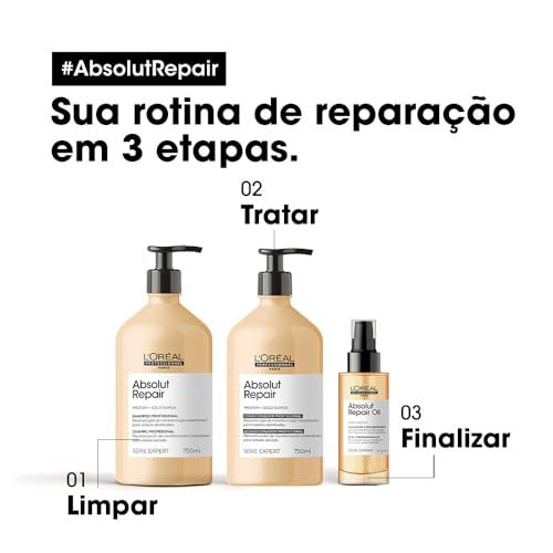 L'Oréal Professionnel Condicionador Absolut Repair, Tratamento Capilar com Proteína, Repara Danos e