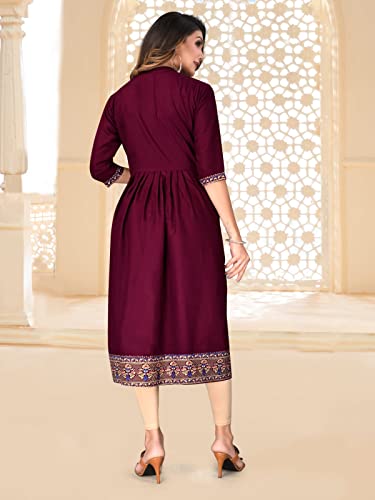 Image of Fabian Fashion Women's Rayon Floral Regular Tunic Shirt