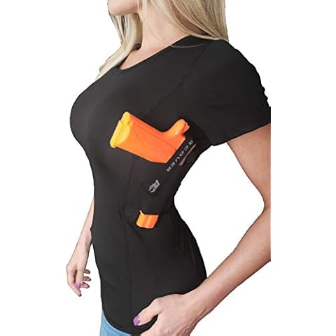 AC UNDERCOVER Women's Concealment Scoop Neck T-Shirt Holster (Black, XLarge) Cover