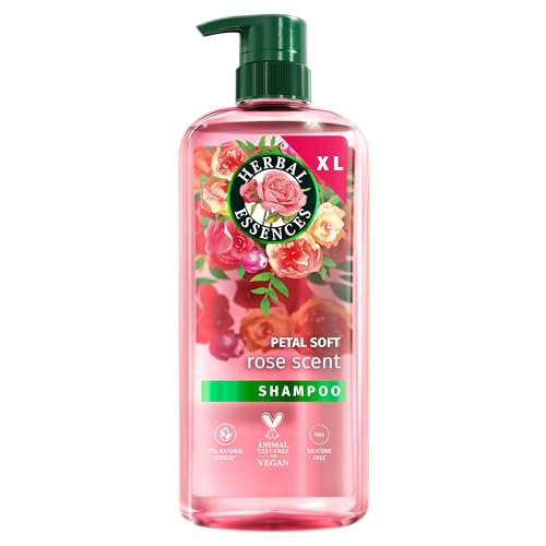 Herbal Essences Rose Scent Petal Soft Shampoo 650ml to Help Dry Hair Feel Silky and Nourished Blended with Rose Essence and Natural Origin Ingredients Silicone Free Vegan and Cruelty Freerefers