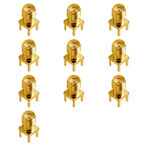 10 conectores SMA hembra para PCB con 4 pines miniatura 3